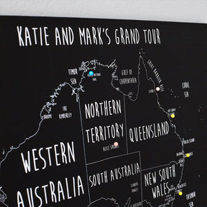 Personalised Australia Pin Board Map