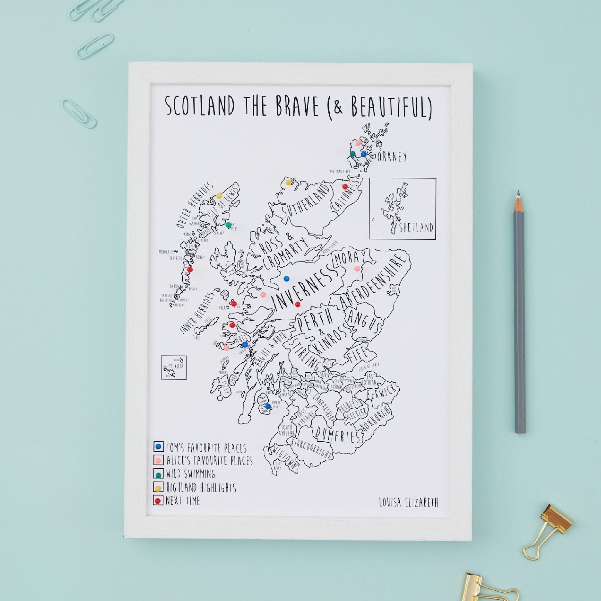 Scotland Pinboard Map
