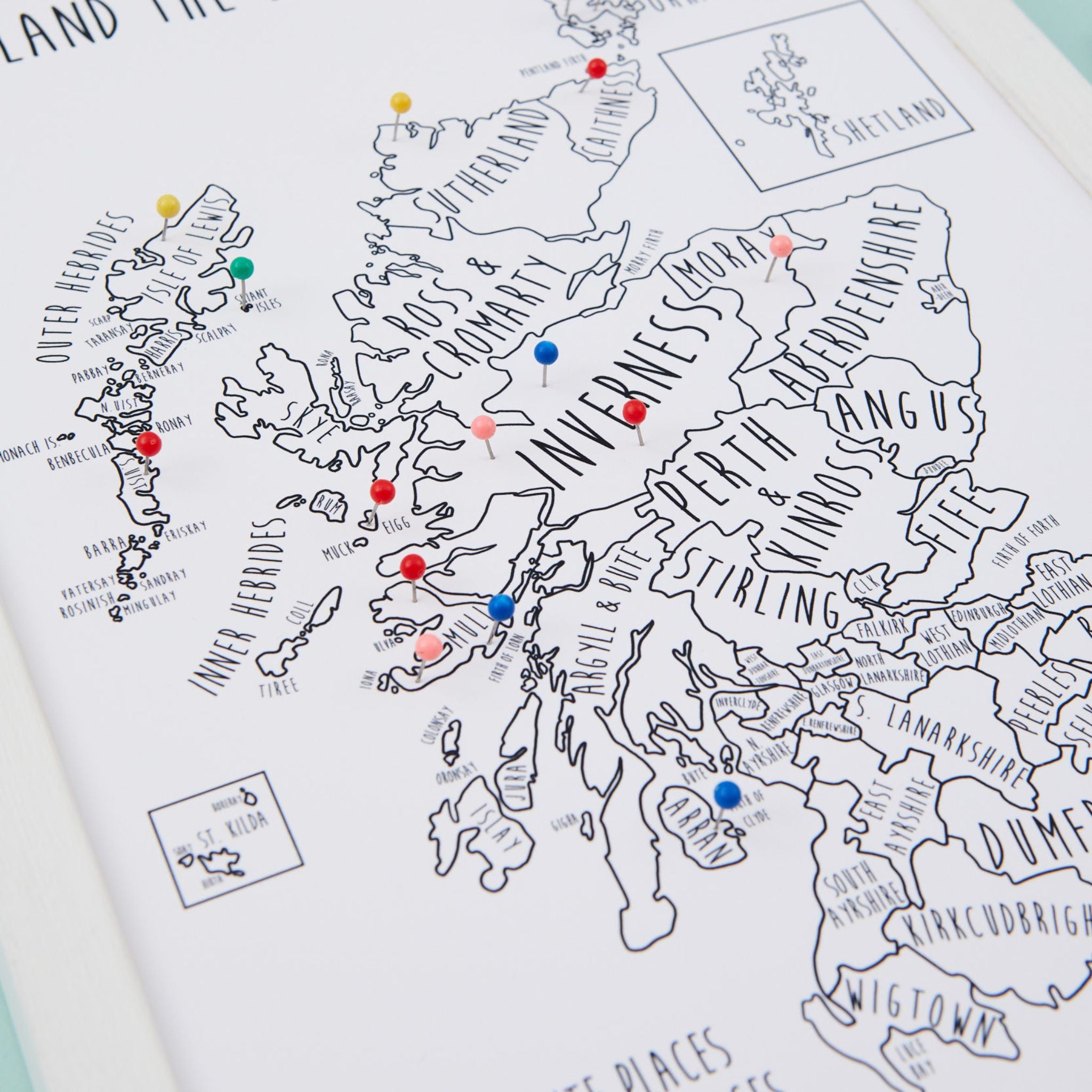 Scotland Pinboard Map