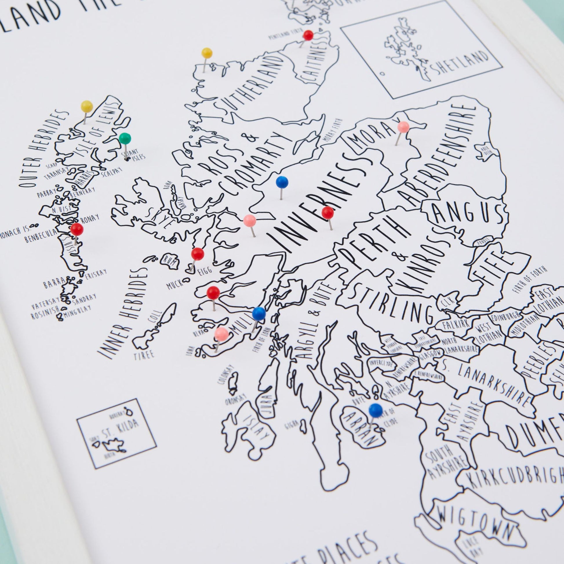 Scotland Pinboard Map