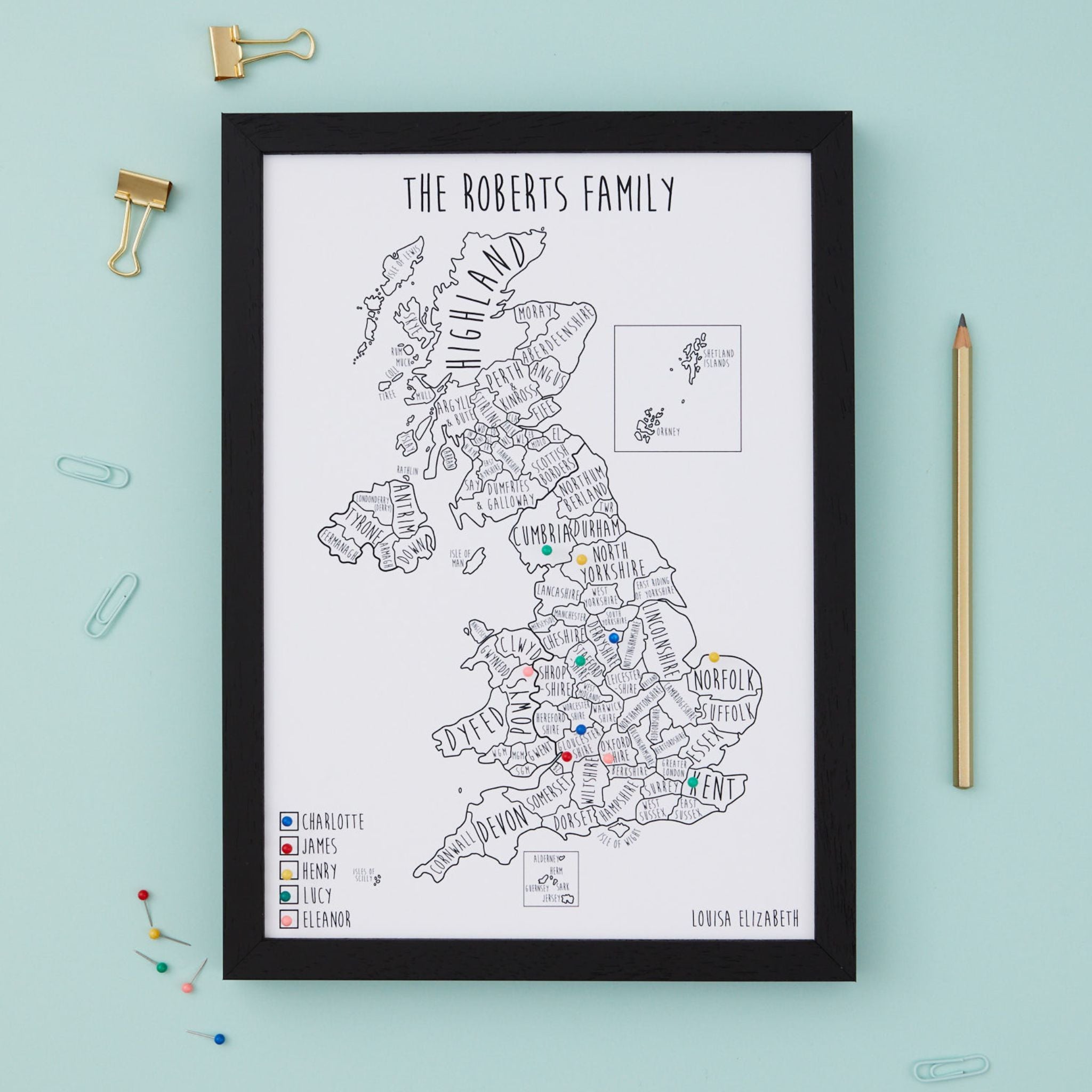 United Kingdom Pinboard Map