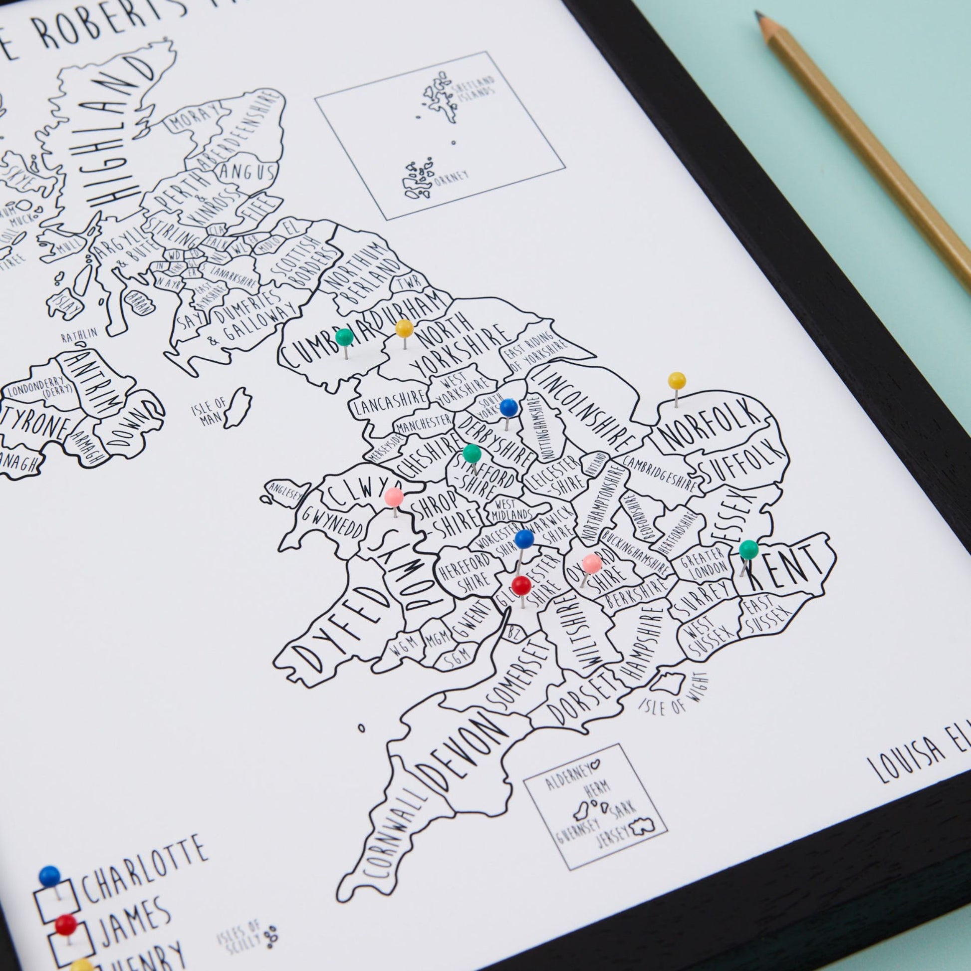 United Kingdom Pinboard Map