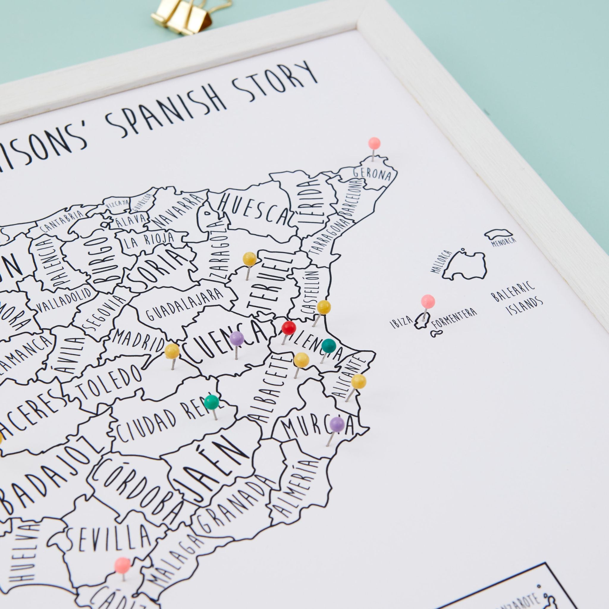 Spain Pinboard Map