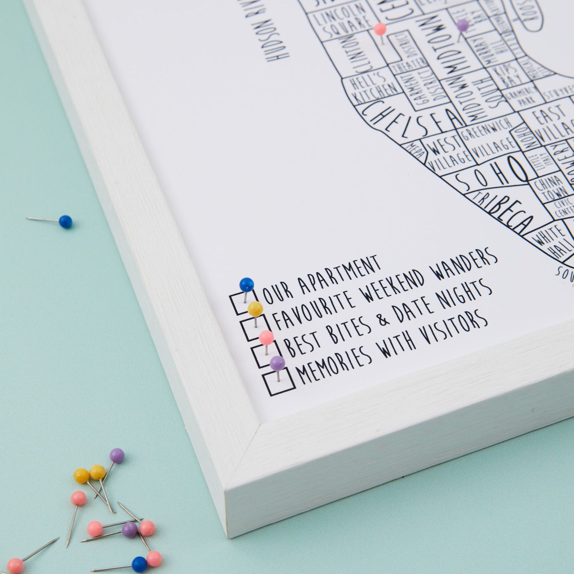 Manhattan, New York Pinboard Map