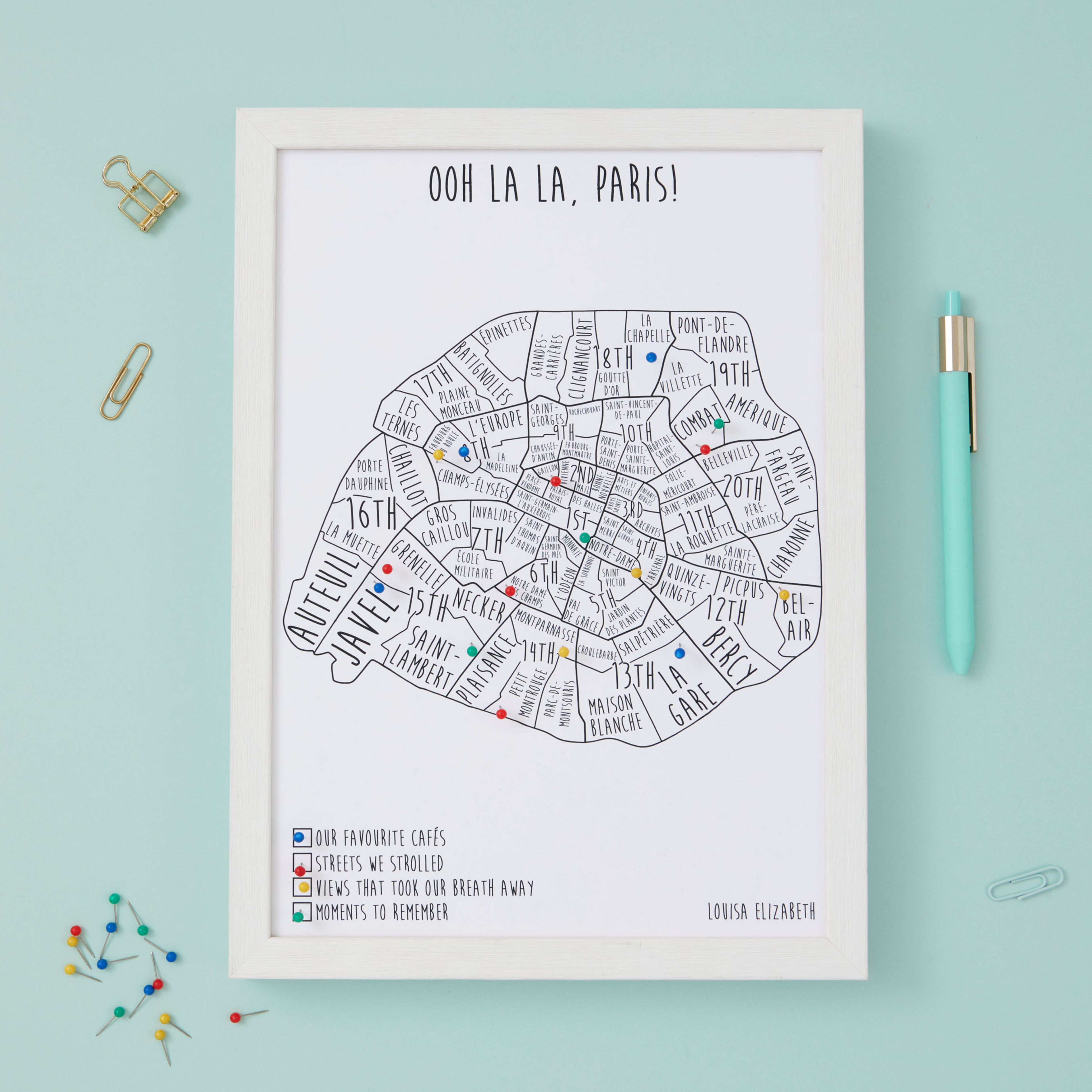 Paris Pinboard Map