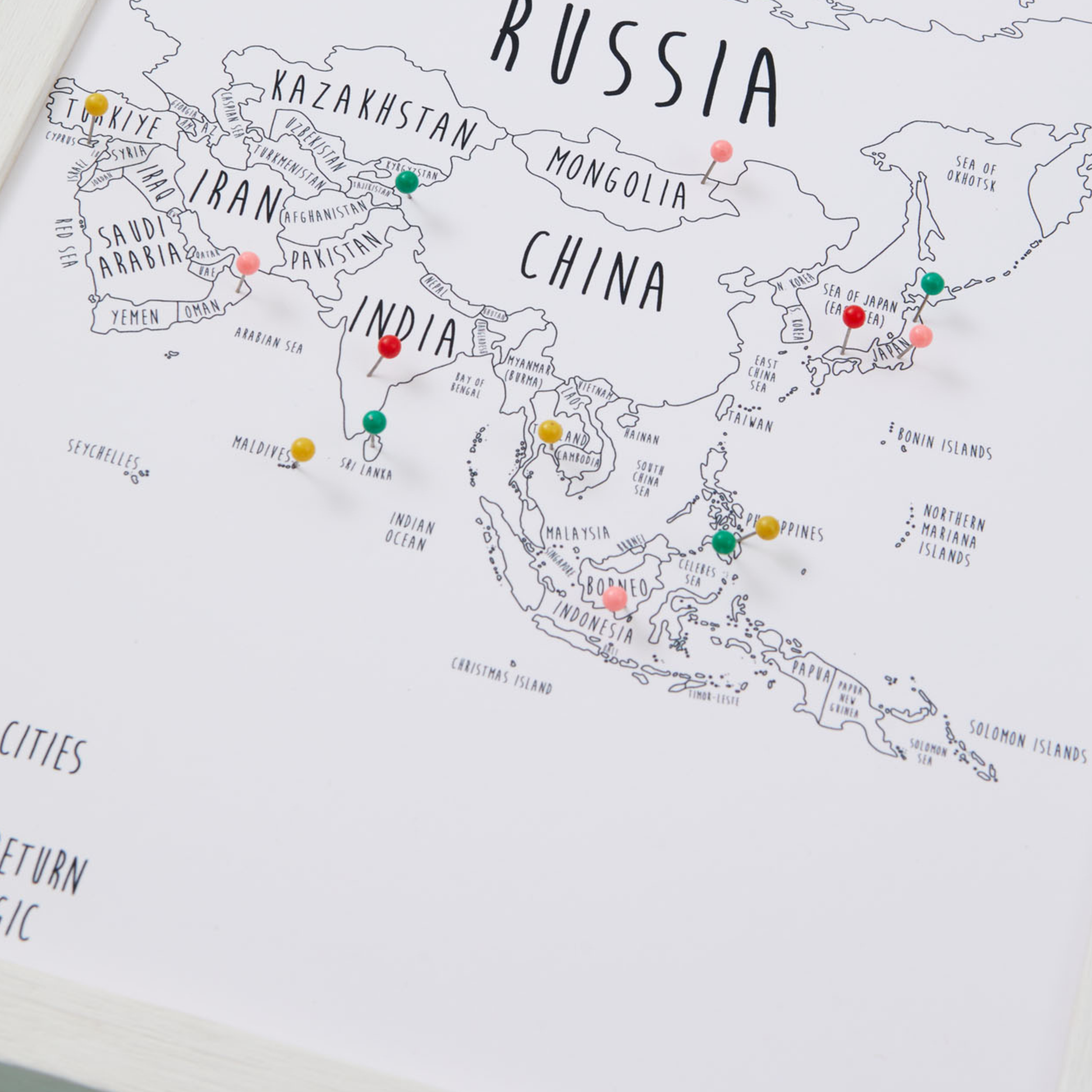 Asia Pinboard Map