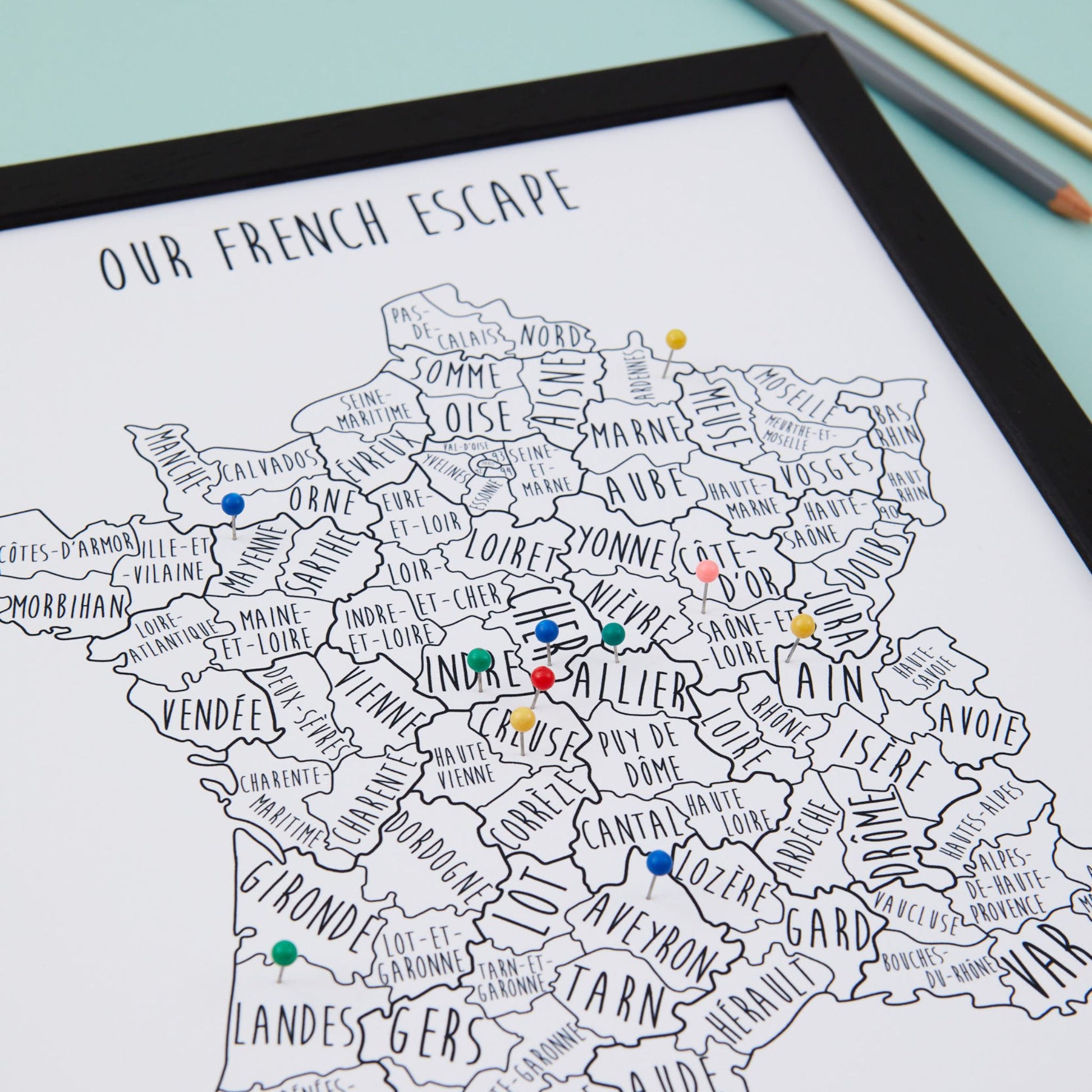 France Pinboard Map