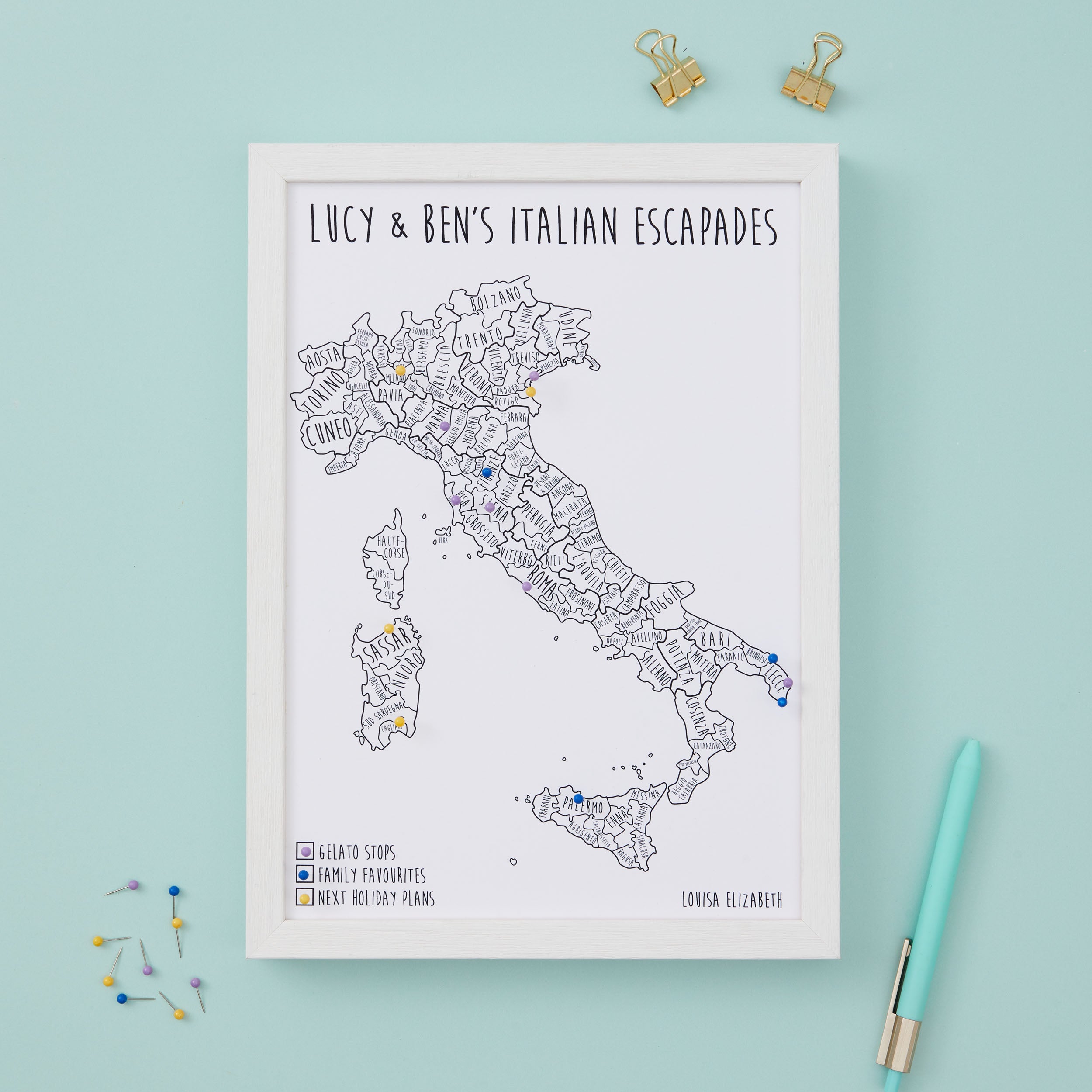 Italy Pinboard Map