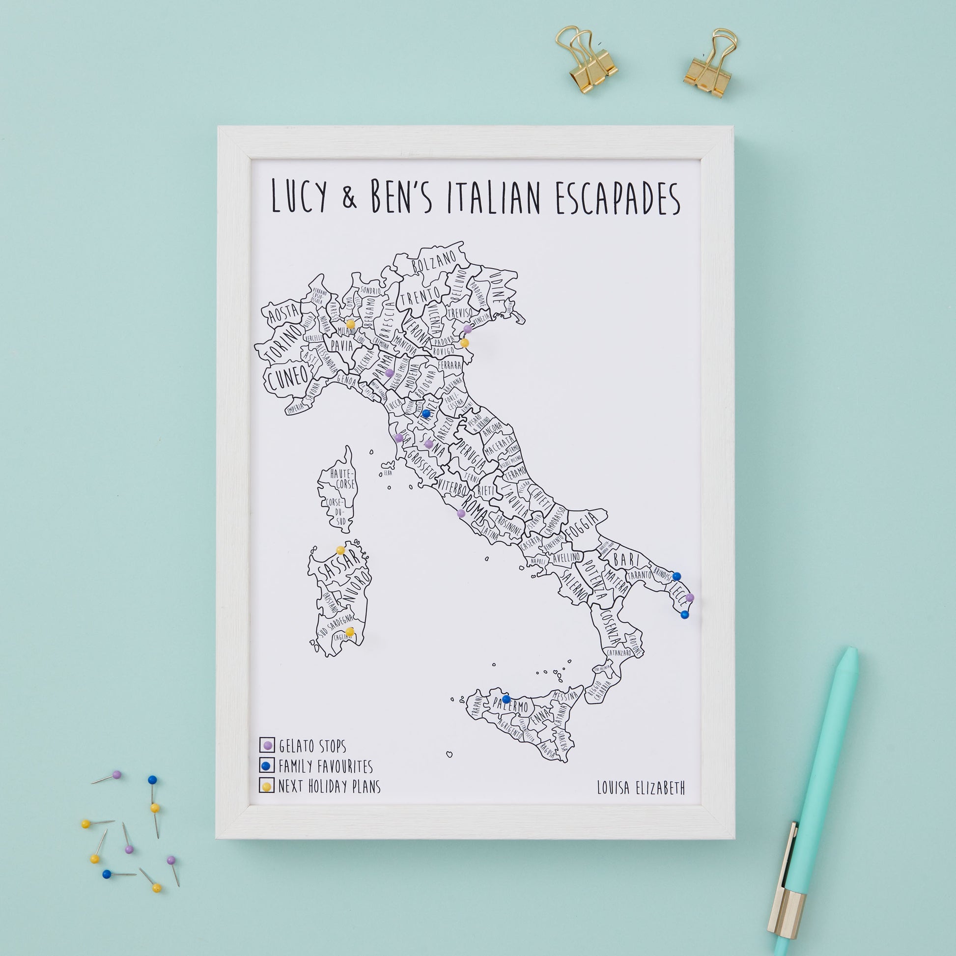 Italy Pinboard Map