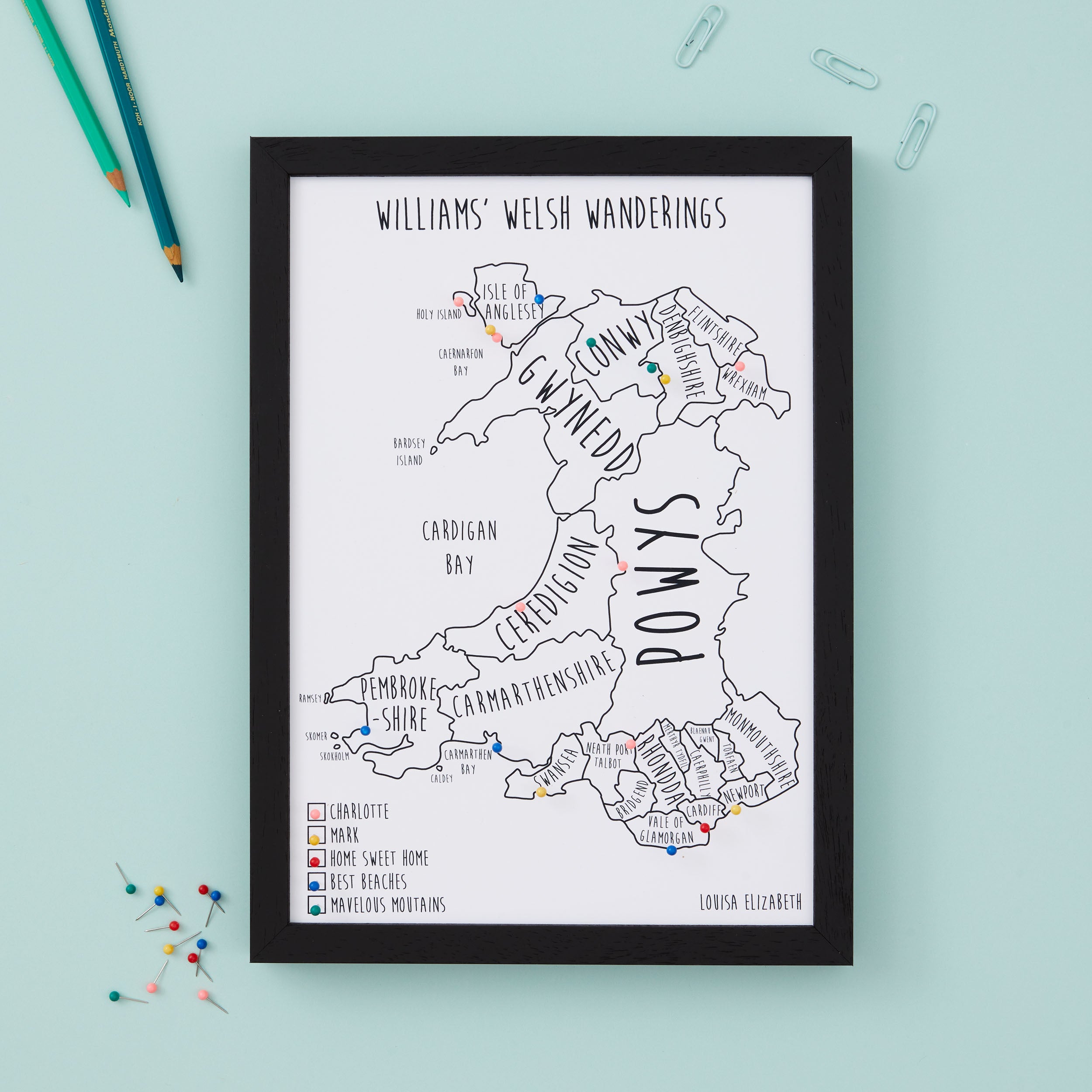 Wales Pinboard Map
