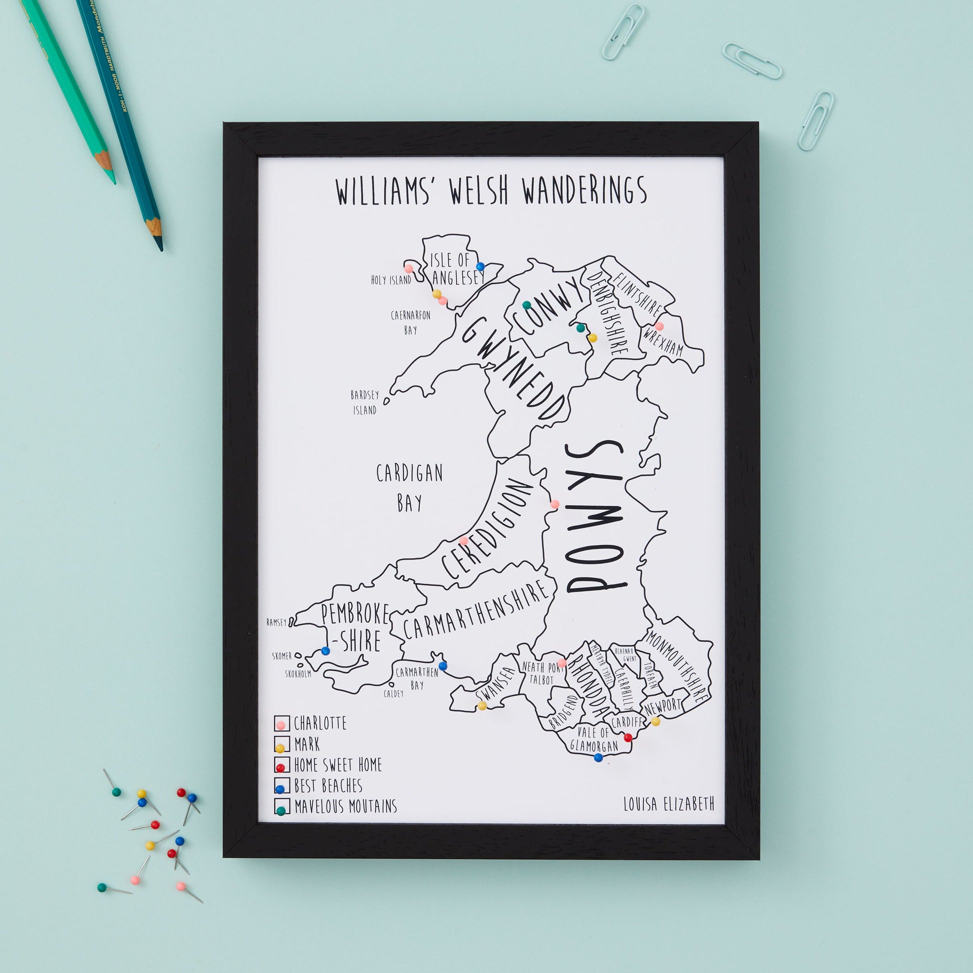 Wales Pinboard Map