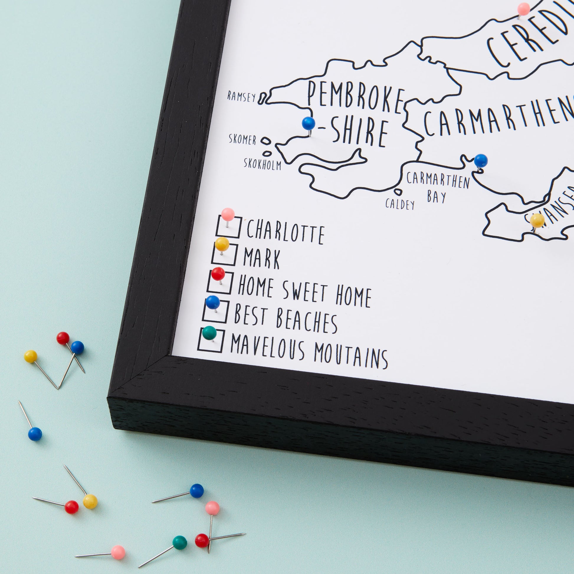 Wales Pinboard Map
