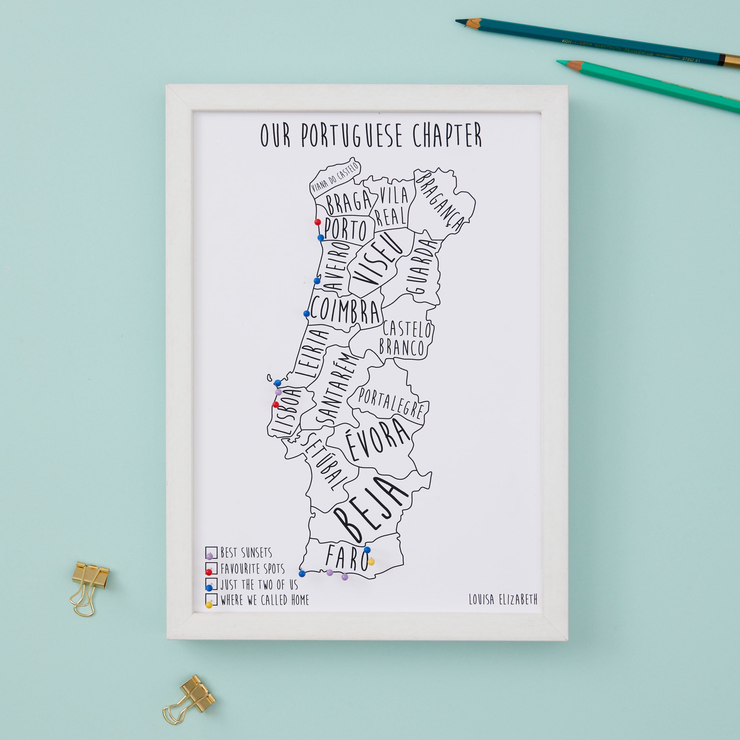 Portugal Pinboard Map