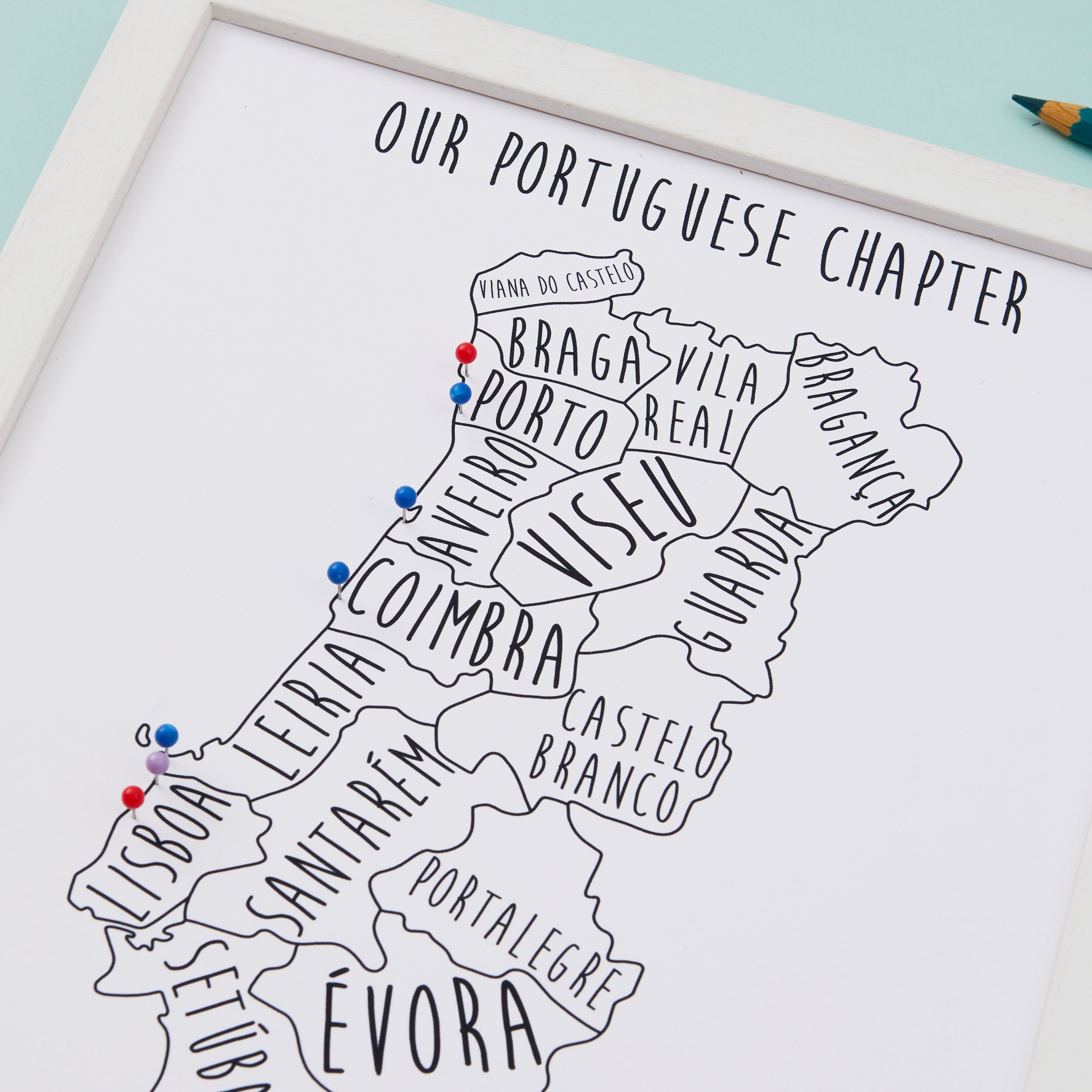 Portugal Pinboard Map