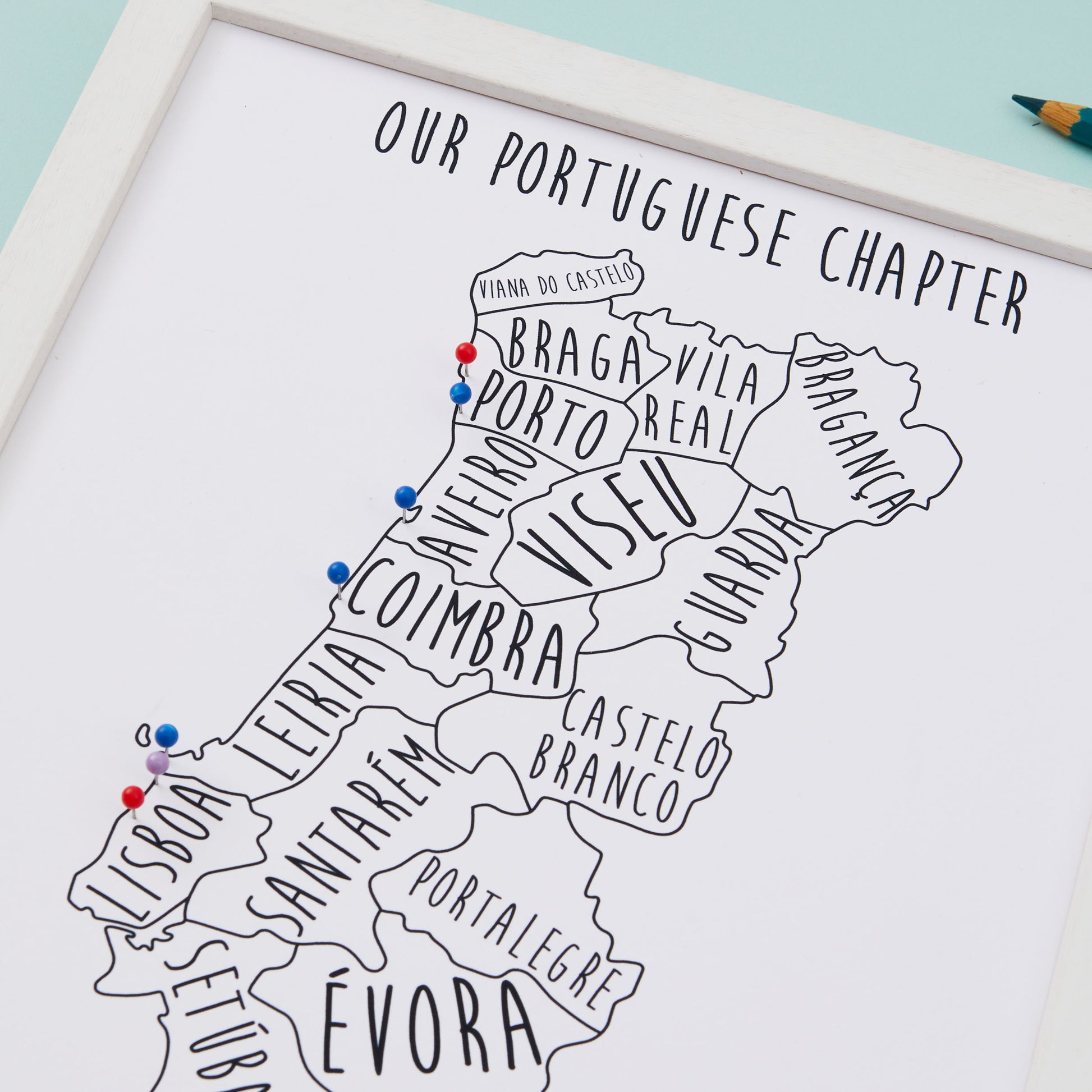 Portugal Pinboard Map