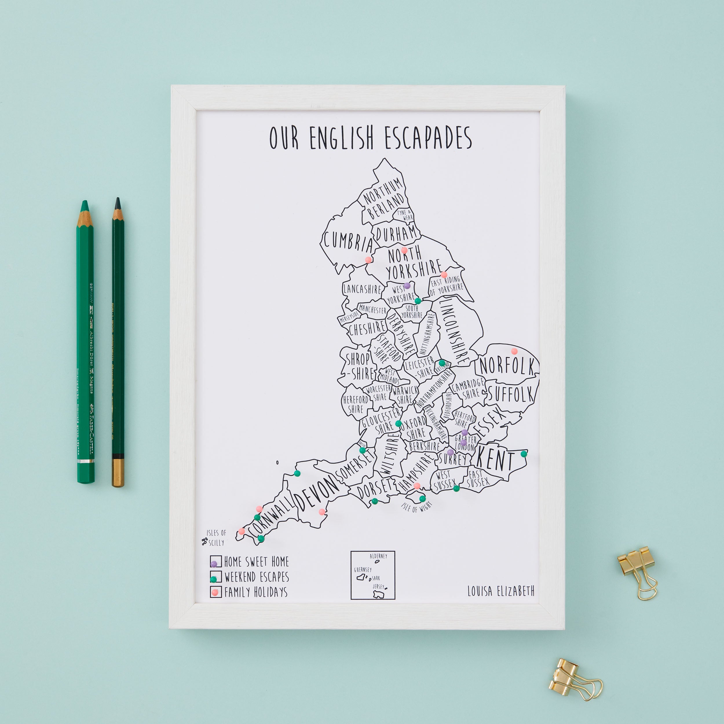 England Pinboard Map