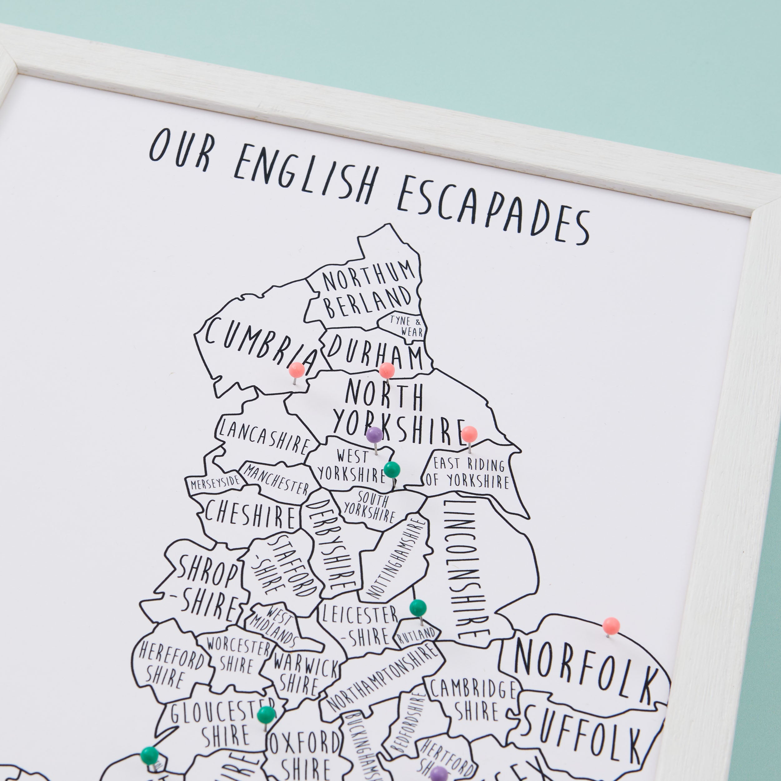 England Pinboard Map