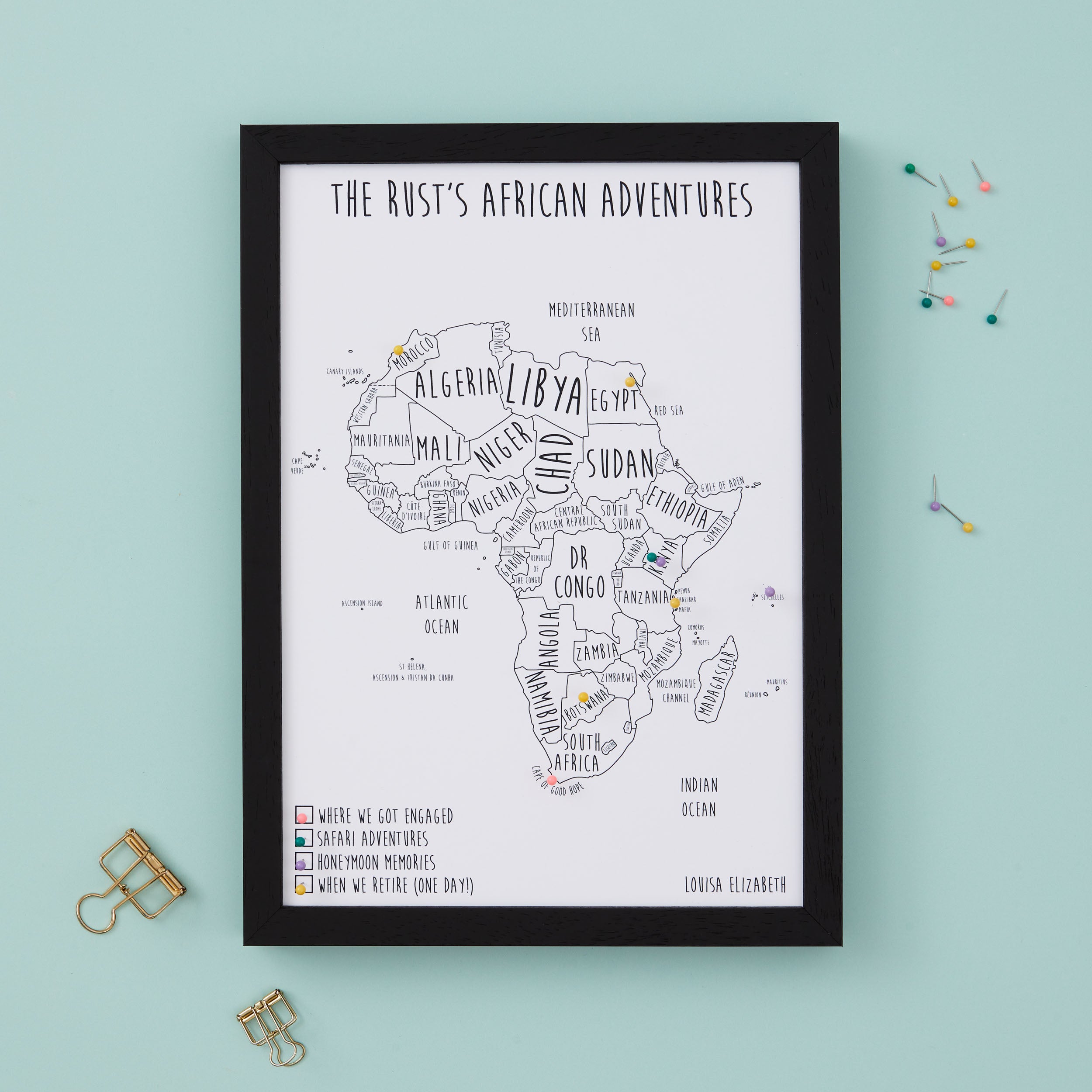 Africa Pinboard Map