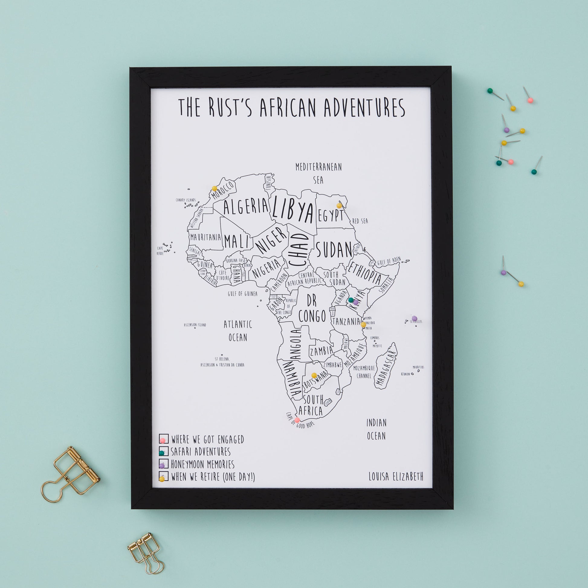 Africa Pinboard Map
