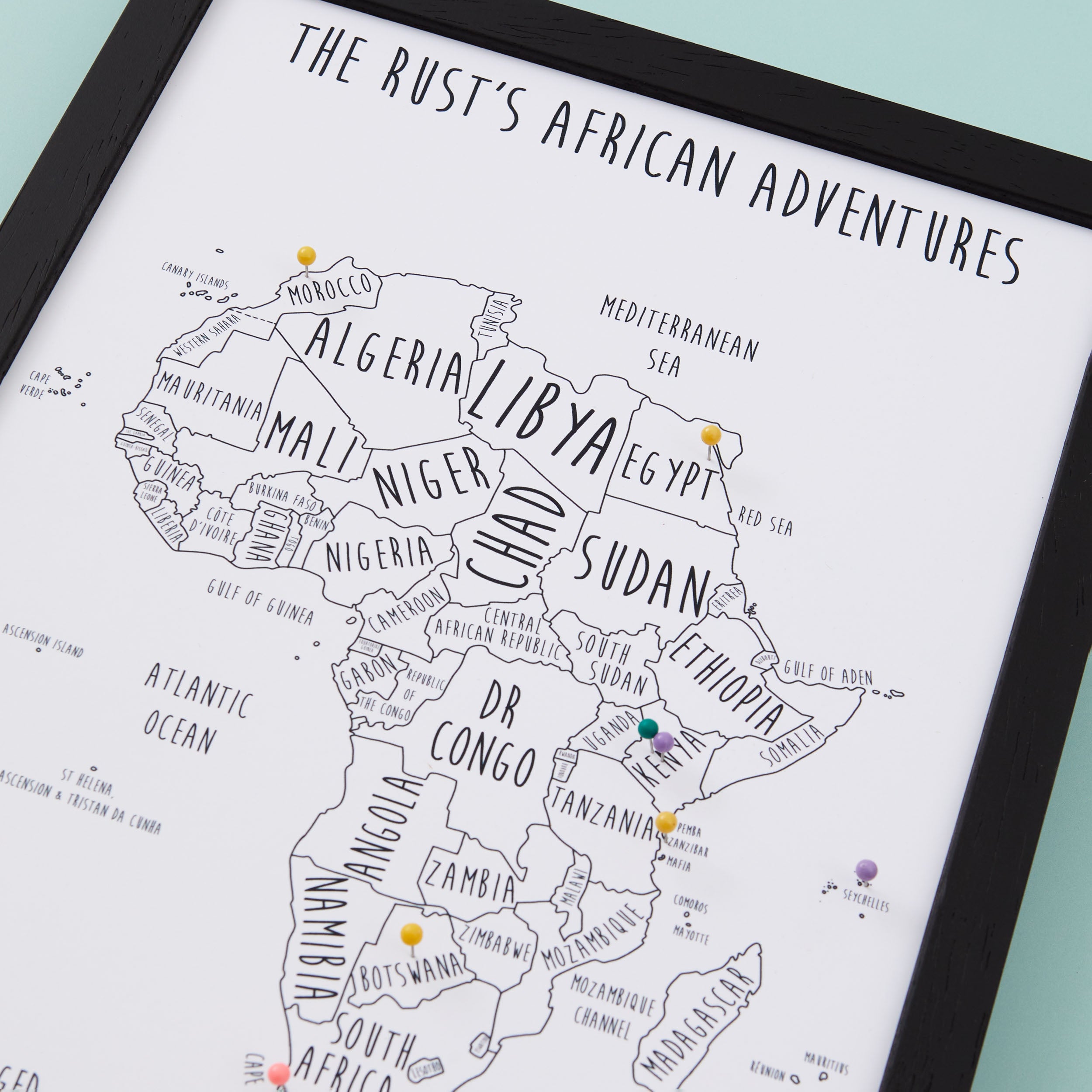 Africa Pinboard Map