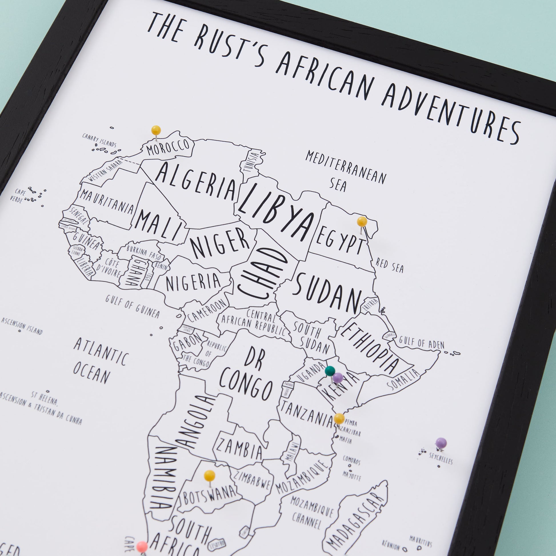 Africa Pinboard Map