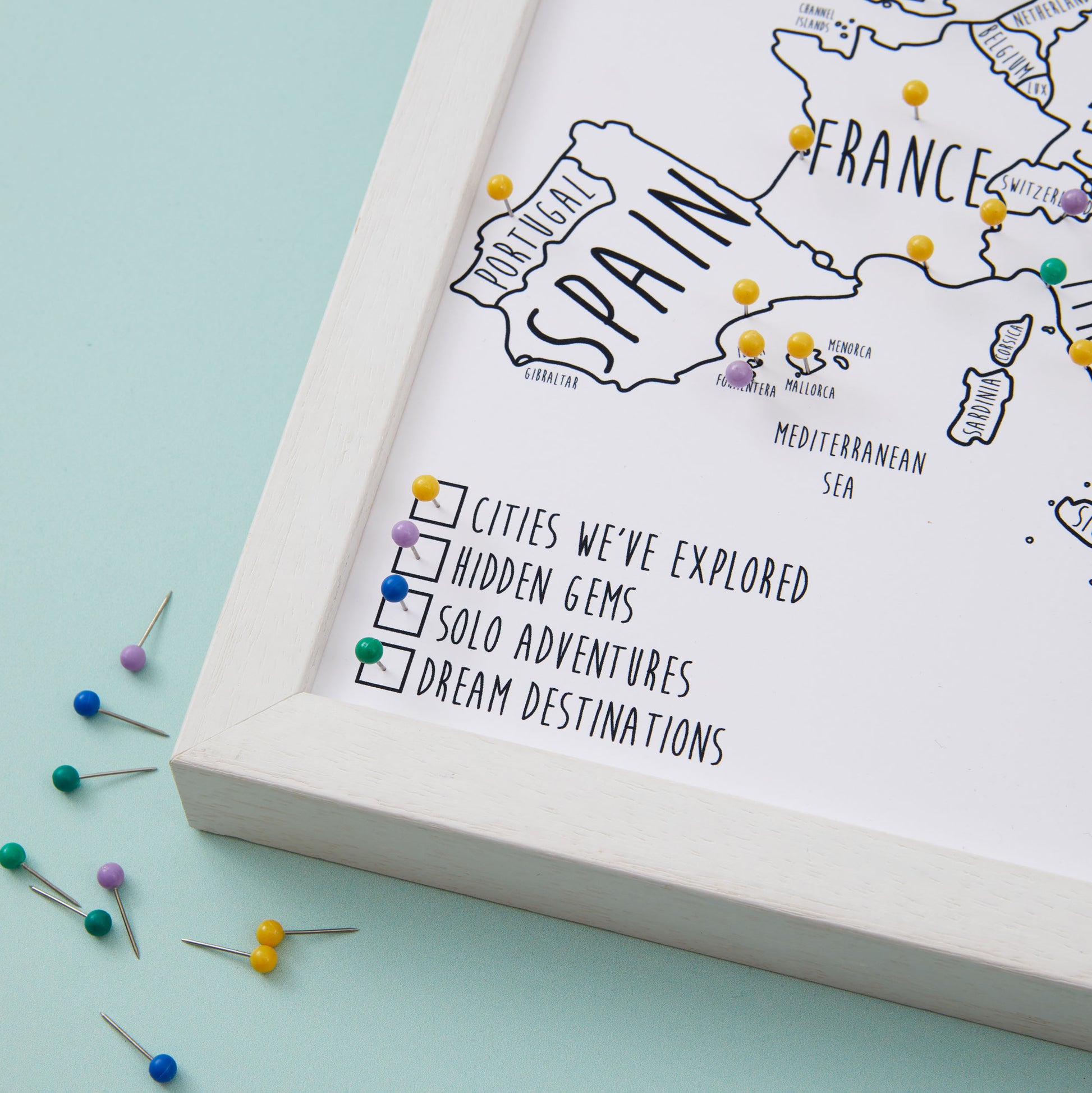 Europe Pinboard Map