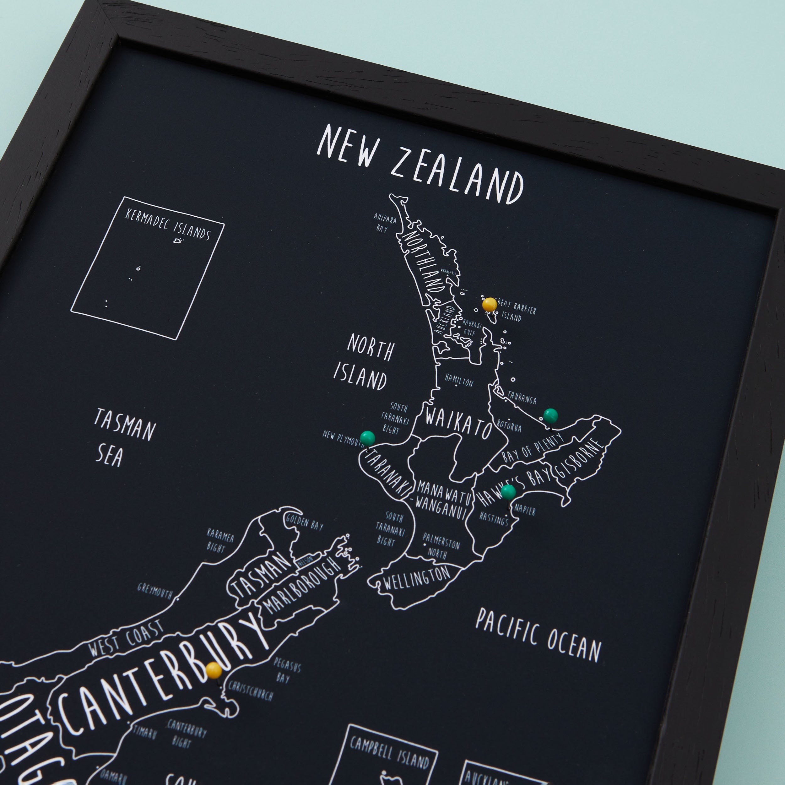 New Zealand Pinboard Map