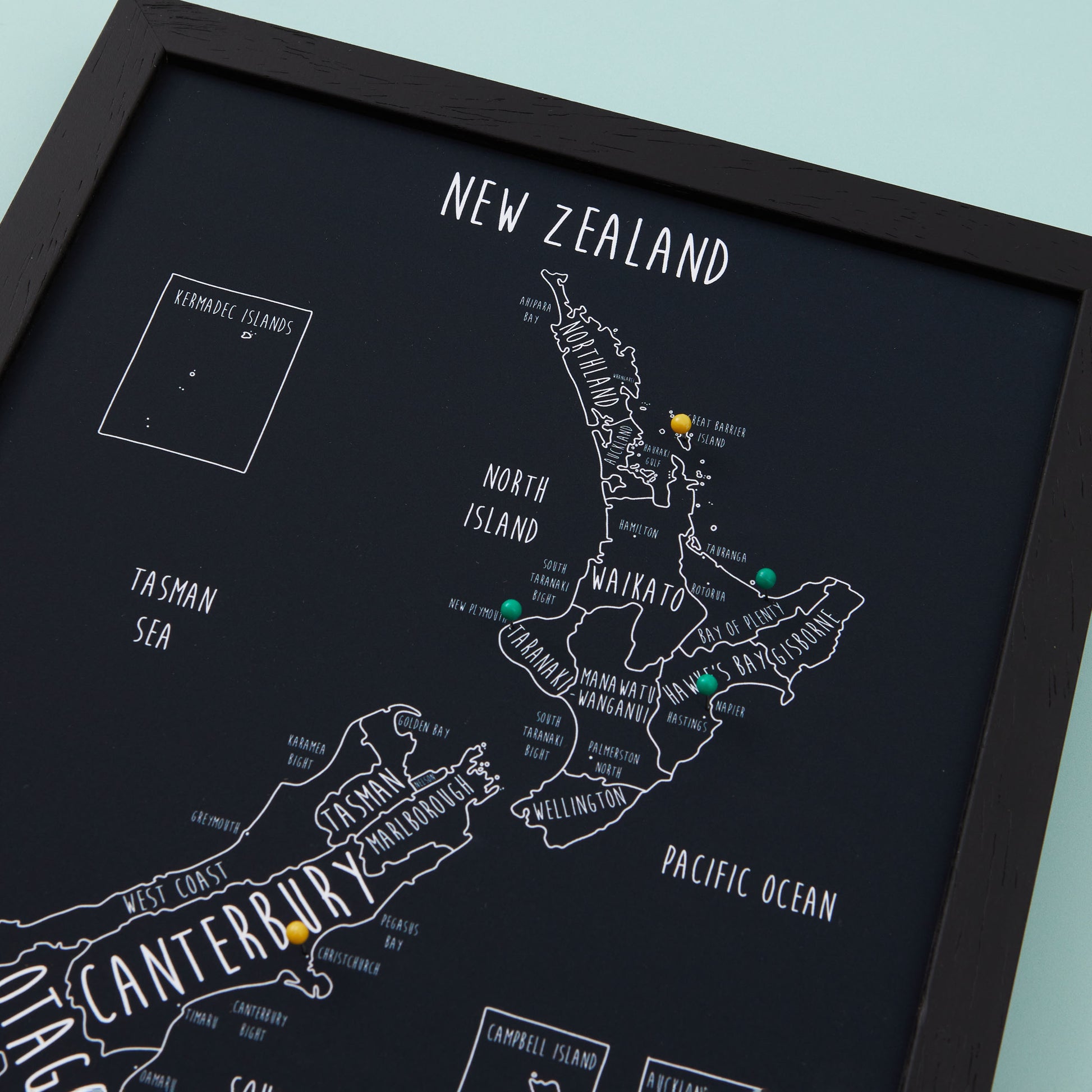 New Zealand Pinboard Map