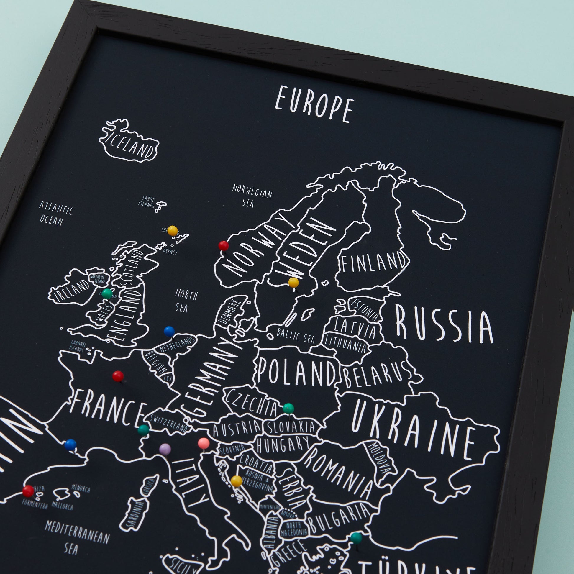 Europe Pinboard Map