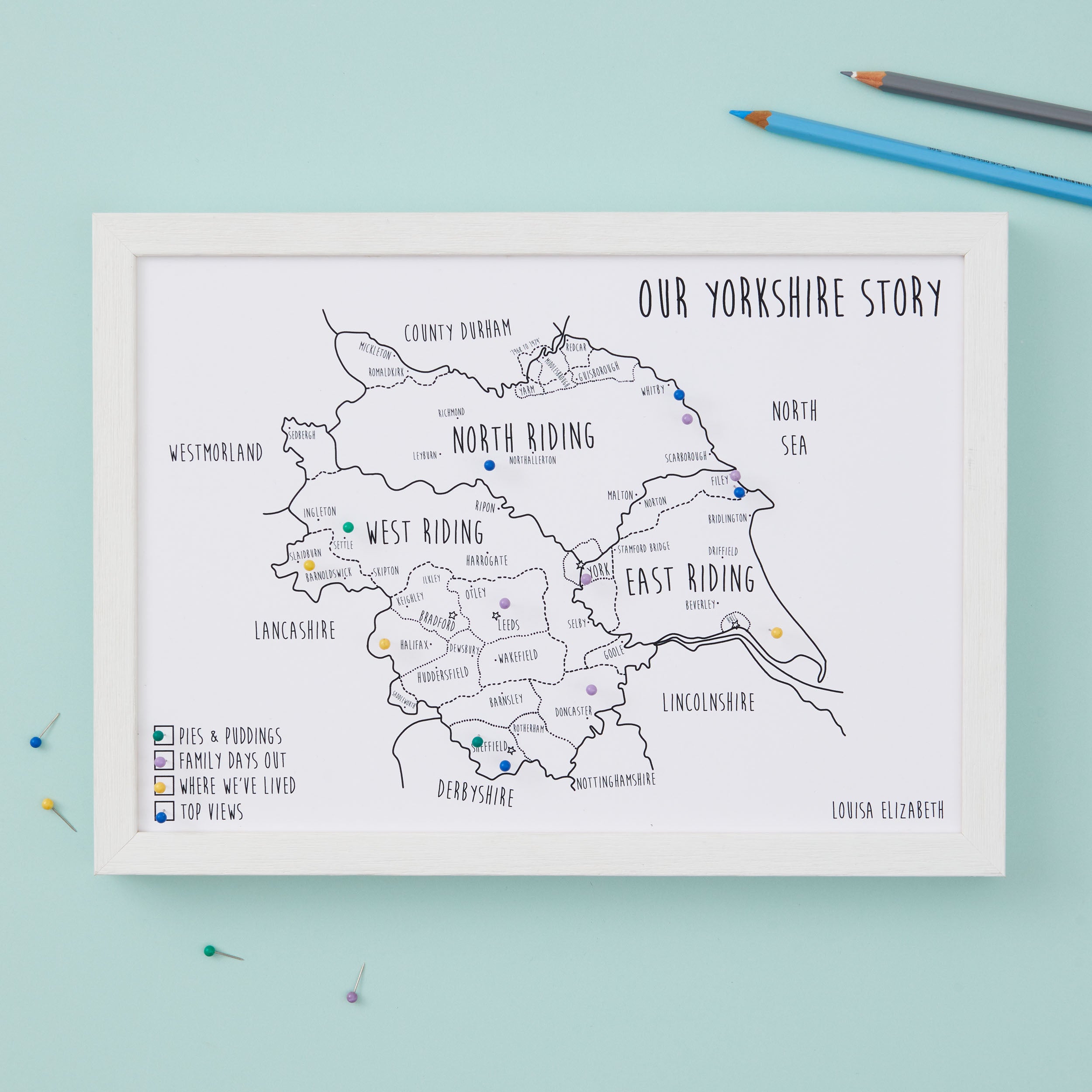 Yorkshire Pinboard Map