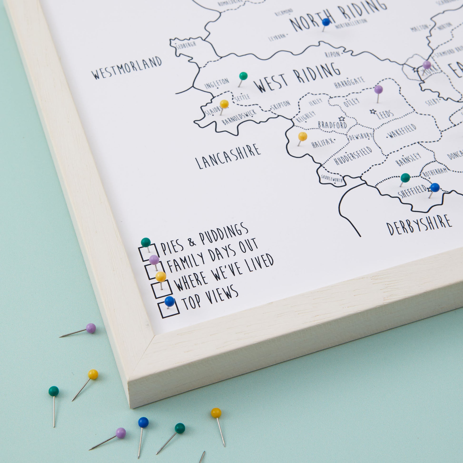 Yorkshire Pinboard Map