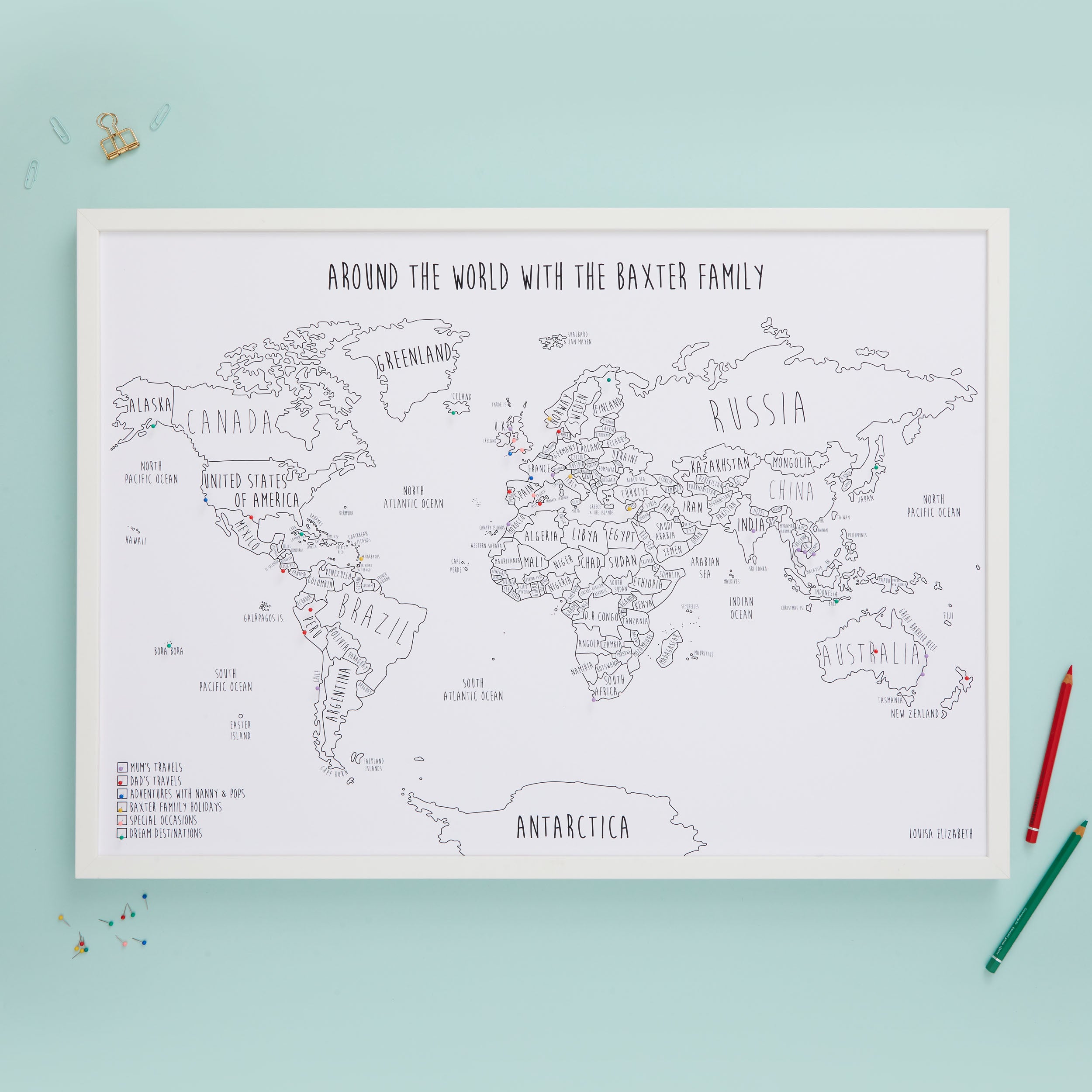 The Original World Pinboard Map
