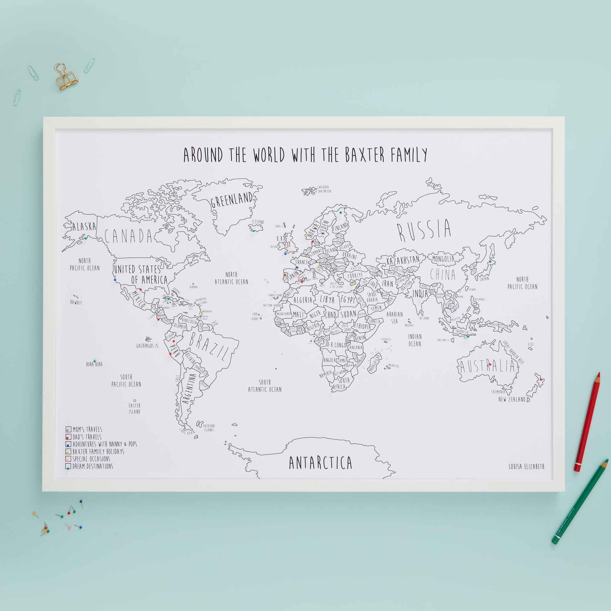 The Original World Pinboard Map