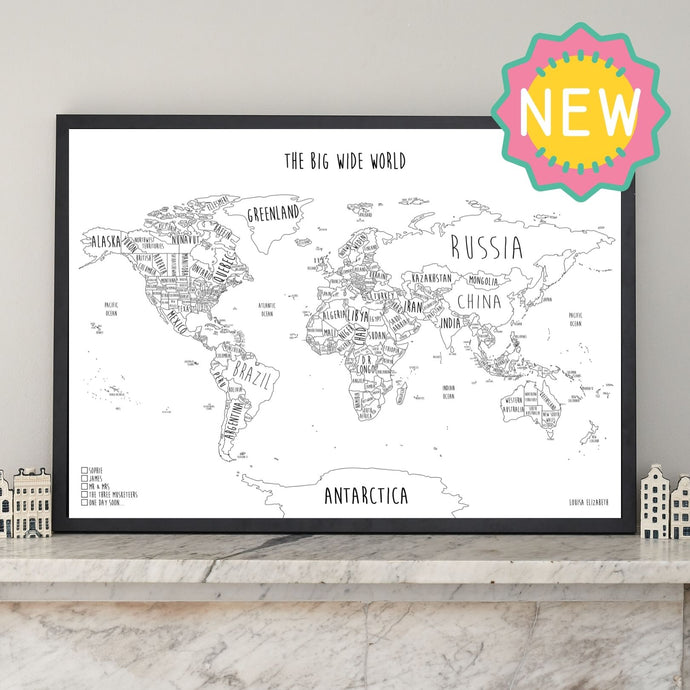 Big Wide World 2nd Edition – Personalised Travel Pin Board Map