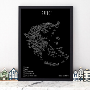 Personalised Greece Pin Board Map