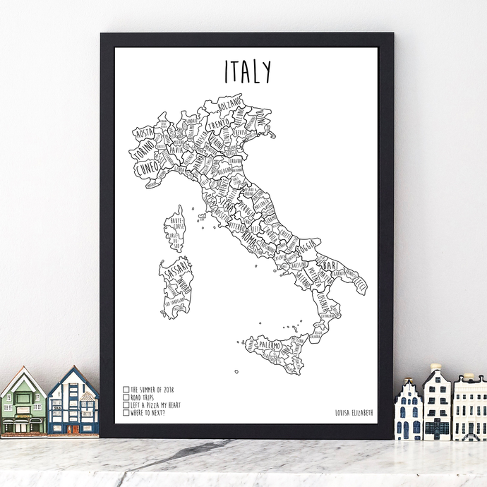 Personalised Italy Pin Board Map