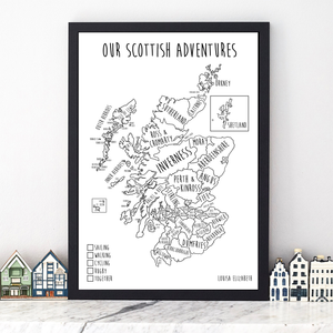 Personalised Scotland Pin Board Map (NEW)