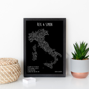 Personalised Italy Pin Board Map