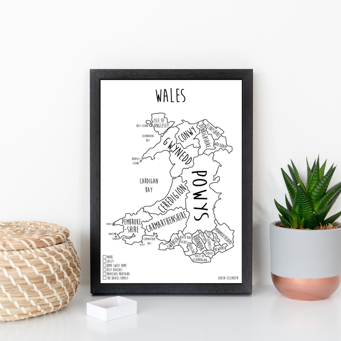 Personalised Wales Pin Board Map (NEW)