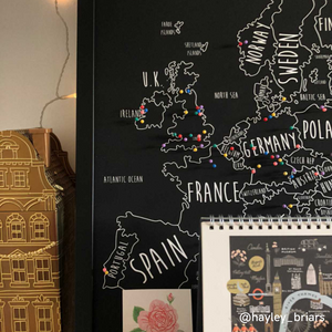 Personalised Europe Pin Board Map