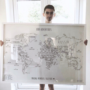 Personalised World Pin Board Map