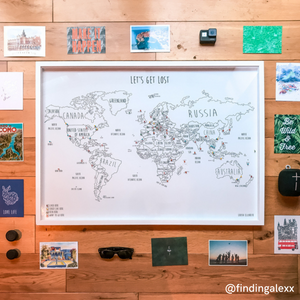 Personalised World Pin Board Map