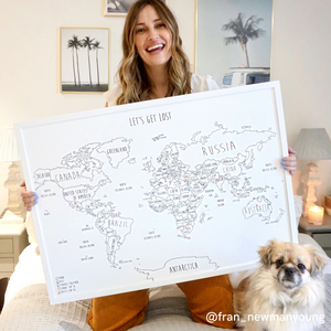 Personalised World Pin Board Map