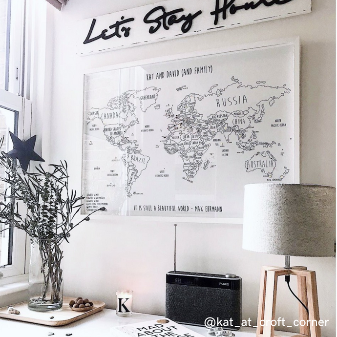 Personalised World Pin Board Map