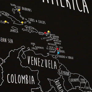 Personalised South America Pin Board Map