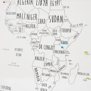 Personalised Africa Pin Board Map