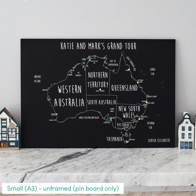 Personalised Australia Pin Board Map