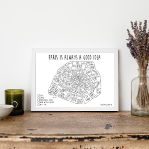 Personalised Paris Pin Board Map