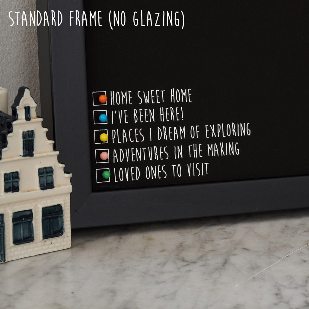 Custom Frames for Pin Board Maps
