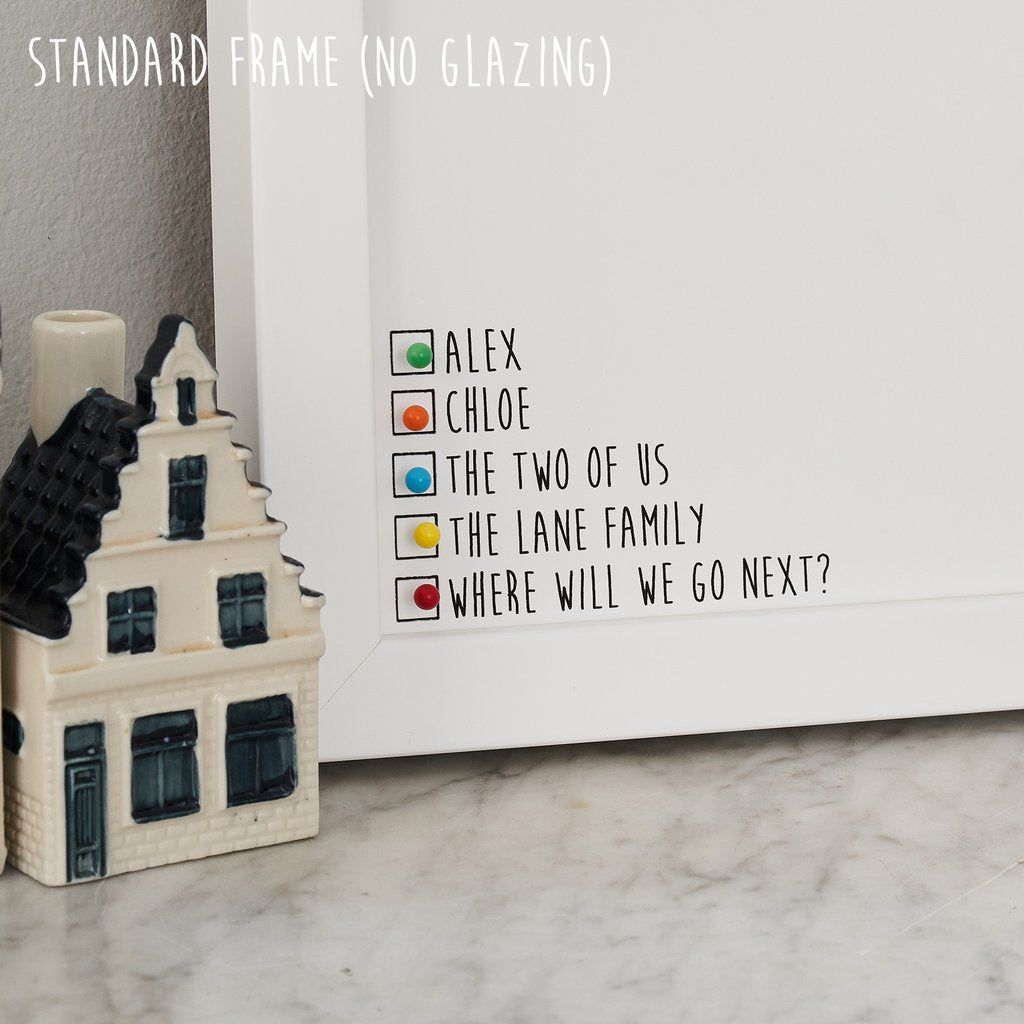 Custom Frames for Pin Board Maps